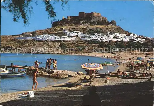 Rhodos Rhodes aegaeis Lindos Strand Kat. 