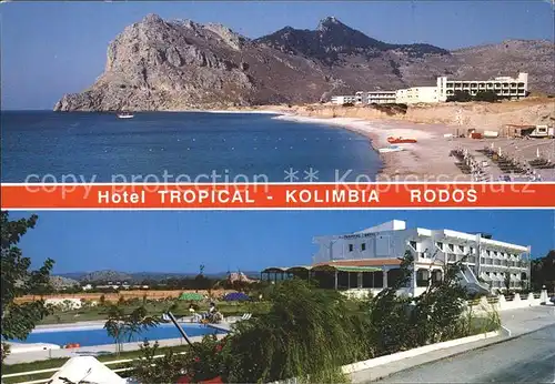 Rhodos Rhodes aegaeis Hotel Tropical Kolimbia Kat. 