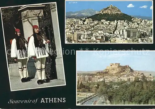 Athen Griechenland Soldaten Akropolis Teilansicht Kat. 