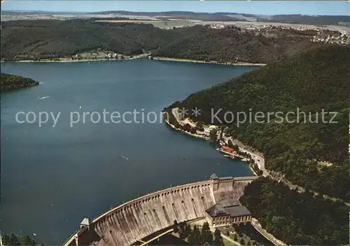 Edertal Edertalsperre Staumauer Fliegeraufnahme / Edertal /Waldeck-Frankenberg LKR