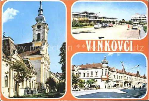 Vinkovci Kirche Strassenpartie Kat. Kroatien