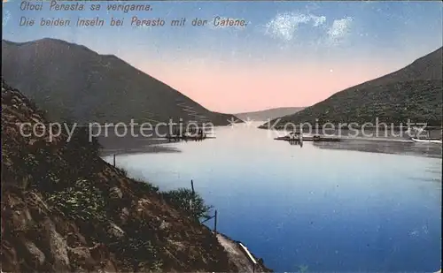 Perasto Kotor Inseln mit der Catene Kat. Montenegro