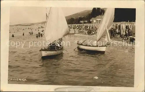 Crikvenica Kroatien Strandleben Segelboot / Kroatien /