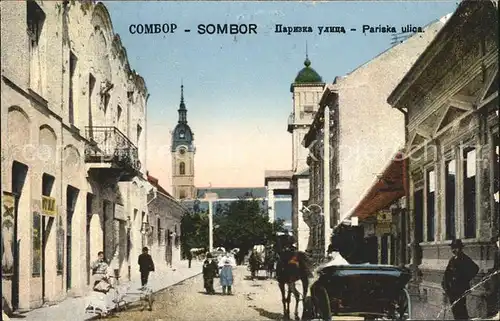 Sombor Pariska ulica Kirche Pferdekutsche