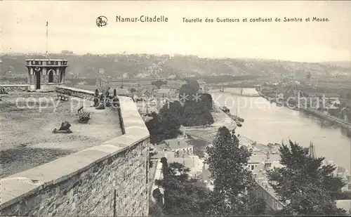 Namur Wallonie Citadelle Tourelle des Guetteurs et confluent de Sambre et Meuse Kat. 