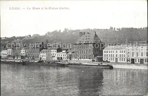 Liege Luettich La Meuse et la Maison Curtius Kat. Luettich