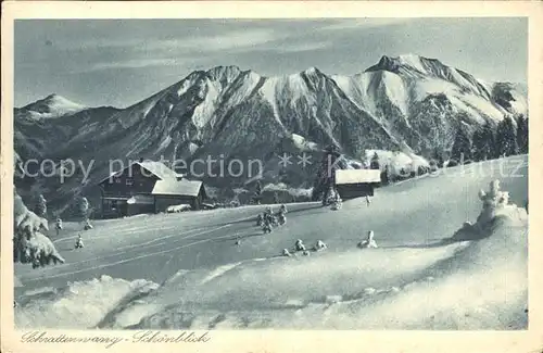 Schrattenwang Schoenblick Skispuren Kat. Oberstdorf