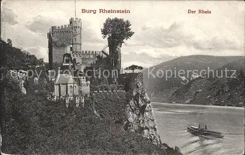 Burg Rheinstein Dampfer Rhein Kat. Trechtingshausen