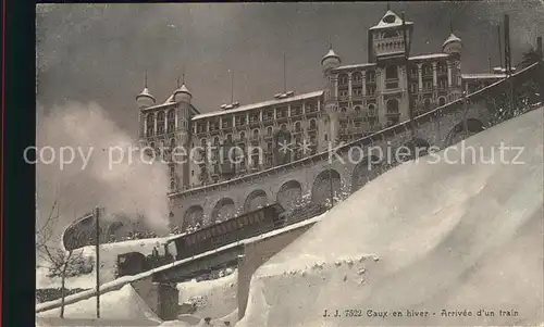 Caux VD Arrive frain Bergbahn Bruecke  Kat. Caux