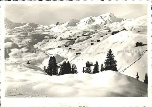 Arosa GR Infang Koernli Skigebiet Skispuren Kat. Arosa