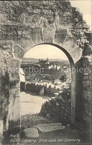 Hall Schwaben Ruine Limpurg Blick zur Comburg Kat. Schwaebisch Hall