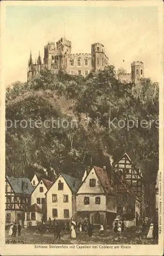 Coblenz Koblenz Schloss Stolzenfels mit Capellen Kat. Koblenz Rhein