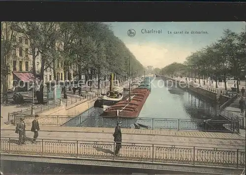 Charleroi Hainaut Wallonie Canal de derivation Frachtkahn Kat. 