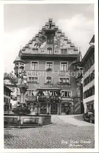 Zug ZG Hotel Ochsen Kolinplatz Brunnen Kat. Zug