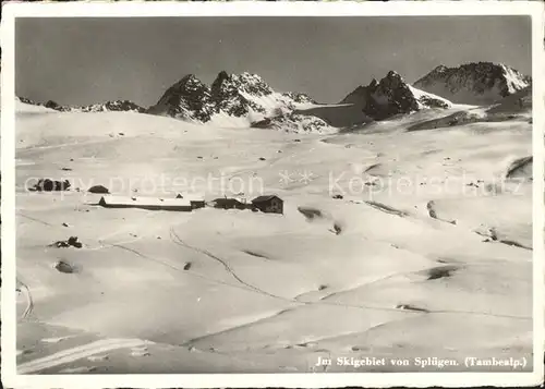 Spluegen GR Skigebiet Panorama Kat. Spluegen