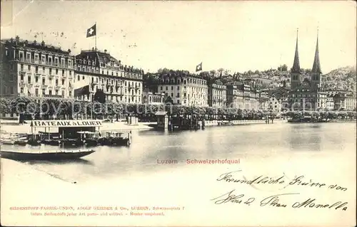 Luzern LU Schweizerhofquai Boote Kirche / Luzern /Bz. Luzern City