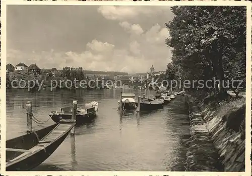 Schaffhausen Kanton Rheinquai Boote Kat. Schaffhausen