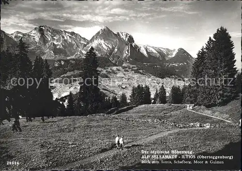 Obertoggenburg Alp Sellamatt Blick Saentis Schafberg Moor Gulmen Kat. Wildhaus