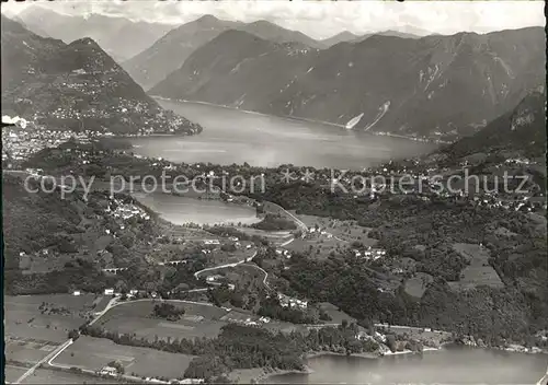 Lago di Lugano Fliegeraufnahme Kat. Italien