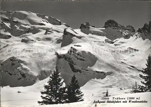 Truebsee OW Jochpass Skiabfahrt mit Wendenstoecke Kat. Engelberg