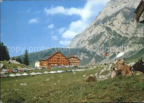 Saentis AR Restaurant Talstation Schwaegalp mit Kammhalde Kat. Saentis