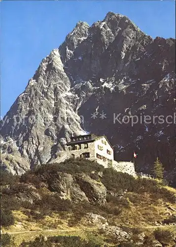Klosters GR Berghaus Vereina mit Ungeheuerhorn Kat. Klosters