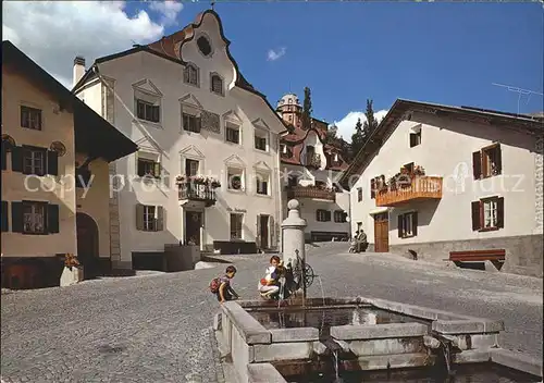 Scuol Tarasp Vulpera Dorfplatz Buegl Grond / Scuol /Bz. Inn