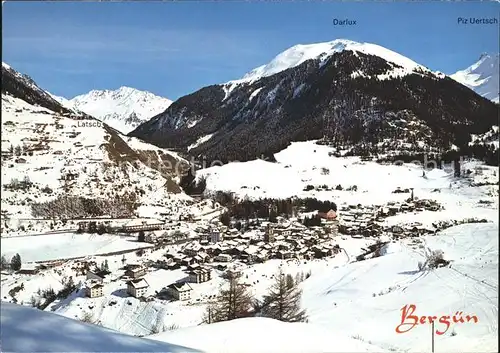 Berguen Bravuogn GR mit Latsch Val Tuors Skigebiet Darlux Kat. Berguen