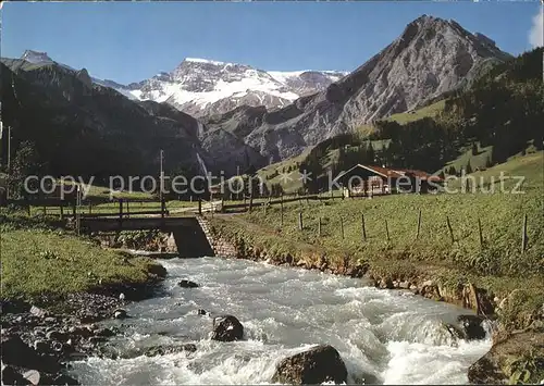 Adelboden Engstligenbach mit Steghorn Wildstrubel Fitzer Kat. Adelboden