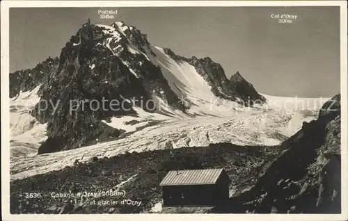 Cabane d Orny avec Glacier et Col d'Orny / Trient Valais /