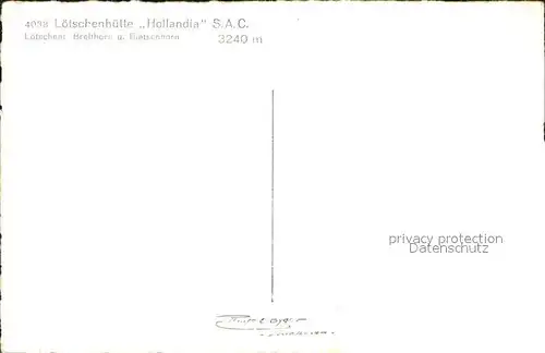 Loetschental Loetschenhuette Hollandia Breithorn und Bietschhorn Kat. Kippel