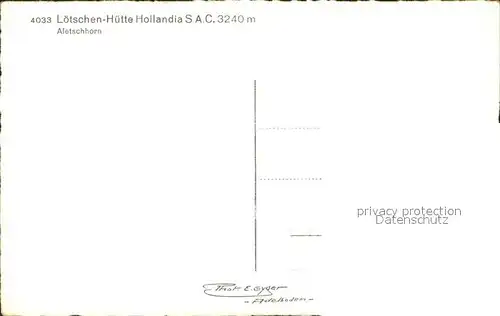 Loetschenhuette Hollandia Aletschhorn / Kippel /Bz. Raron