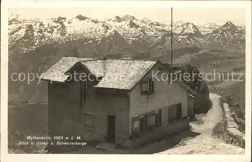 Stoos SZ Mythenkulm mit Urner und Schwyzerberge Kat. Stoos