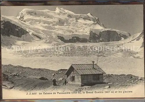 Cabane de Panossiere Grand Combin et les glaciers Kat. Grand Combin
