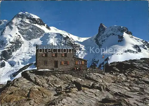 Zermatt VS Gandegghuette mit Breithorn und Kl Matterhorn Kat. Zermatt