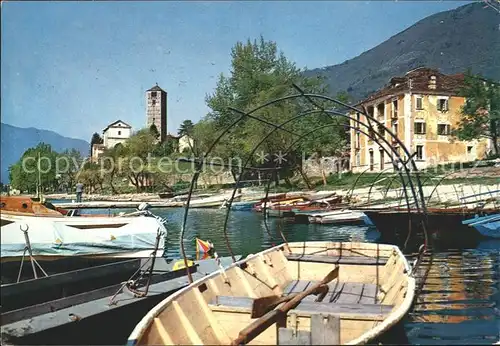 Locarno Ticino pittoresco Rivaplana Il porto dei pescatori Kat. Locarno