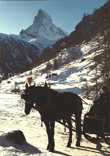 Zermatt VS mit Matterhorn Pferdeschlitten Kat. Zermatt