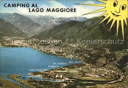 Lago Maggiore Campingplaetze Fliegeraufnahme Kat. Italien