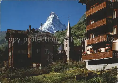 Zermatt VS Ortsblick mit Matterhorn Kat. Zermatt
