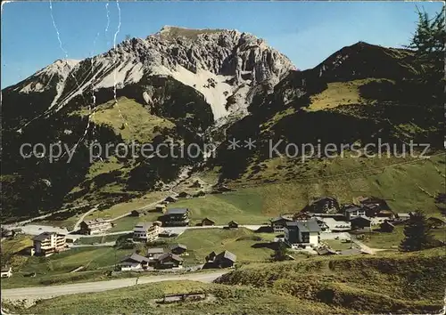 Malbun mit Doppelsesselbahn Sareiserjoch und Ochsenkopf Kat. Triesenberg Liechtenstein