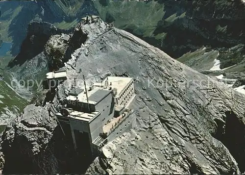 Saentis AR Gipfel Observatorium Fliegeraufnahme Kat. Saentis