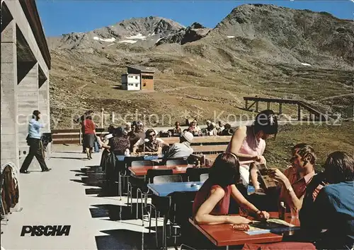 Pischa Davos Bergrestaurant Terrasse mit Pischahorn / Pischahorn /Rg. Davos