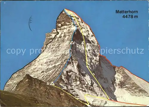 Matterhorn VS Kletterrouten Plan Kat. Matterhorn