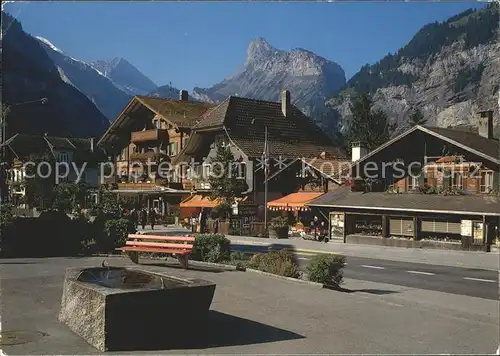 Kandersteg BE Dorfpartie mit Rinderhorn und Gellihorn Kat. Kandersteg