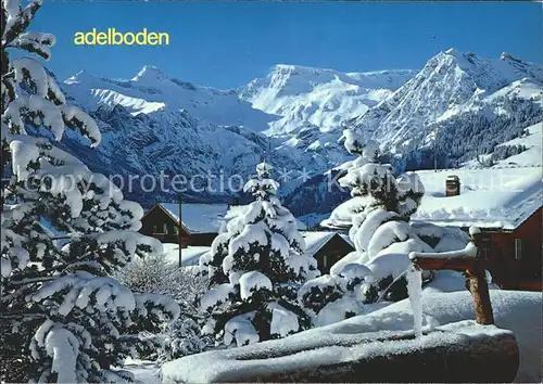 Adelboden im Neuschnee mit Tierhoernli Steghorn Wildstrubel Kat. Adelboden
