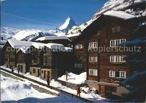 Zermatt VS Alter Dorfteil mit Matterhorn Kat. Zermatt