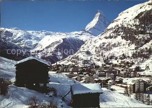 Zermatt VS mit Matterhorn Berghuetten Kat. Zermatt