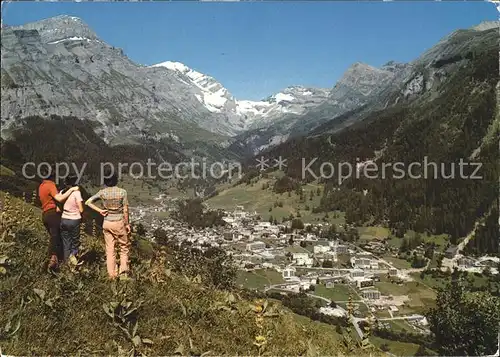 Leukerbad Blick von Fiess Kat. Loeche les Bains