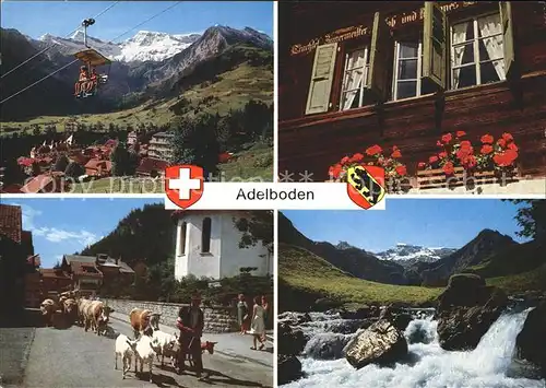 Adelboden Selbahn Dorfpartie Viehtrieb Wildwaser Kat. Adelboden