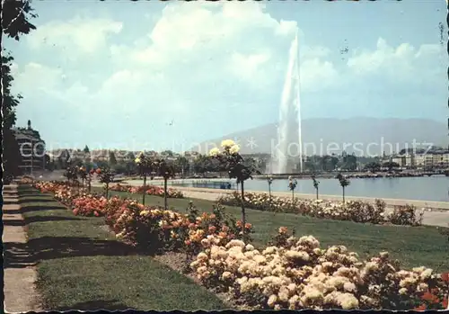 Geneve GE Quai Gustave Ader et le Jet d Eau Kat. Geneve